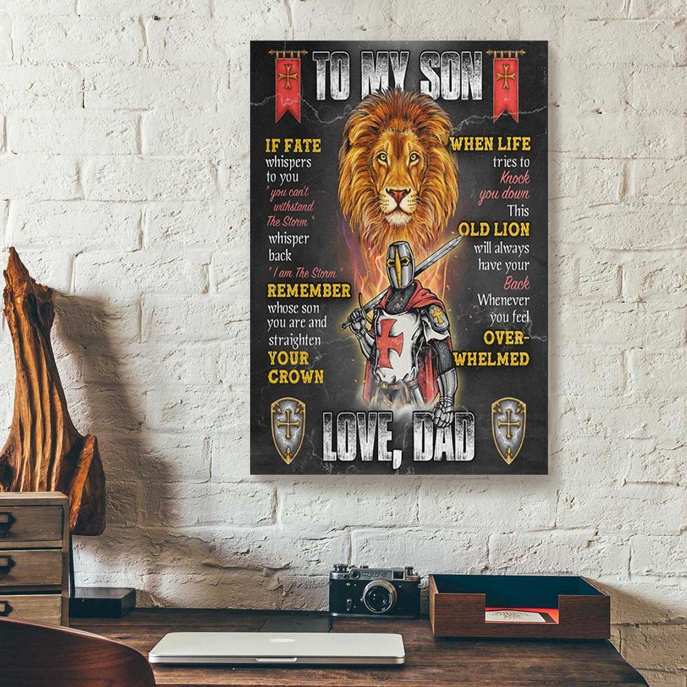to my son dad lion canvas prints wall art decor 5747