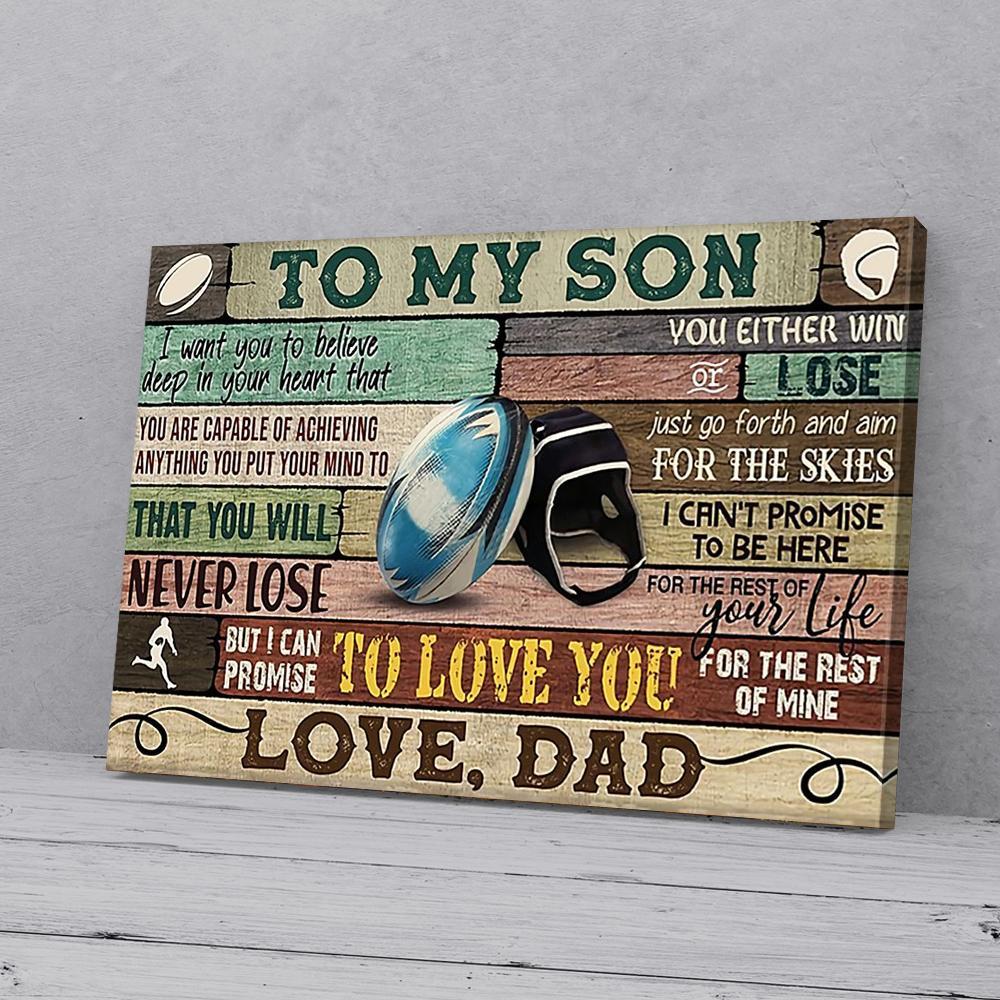 to my son dad rugby canvas prints wall art decor 4740