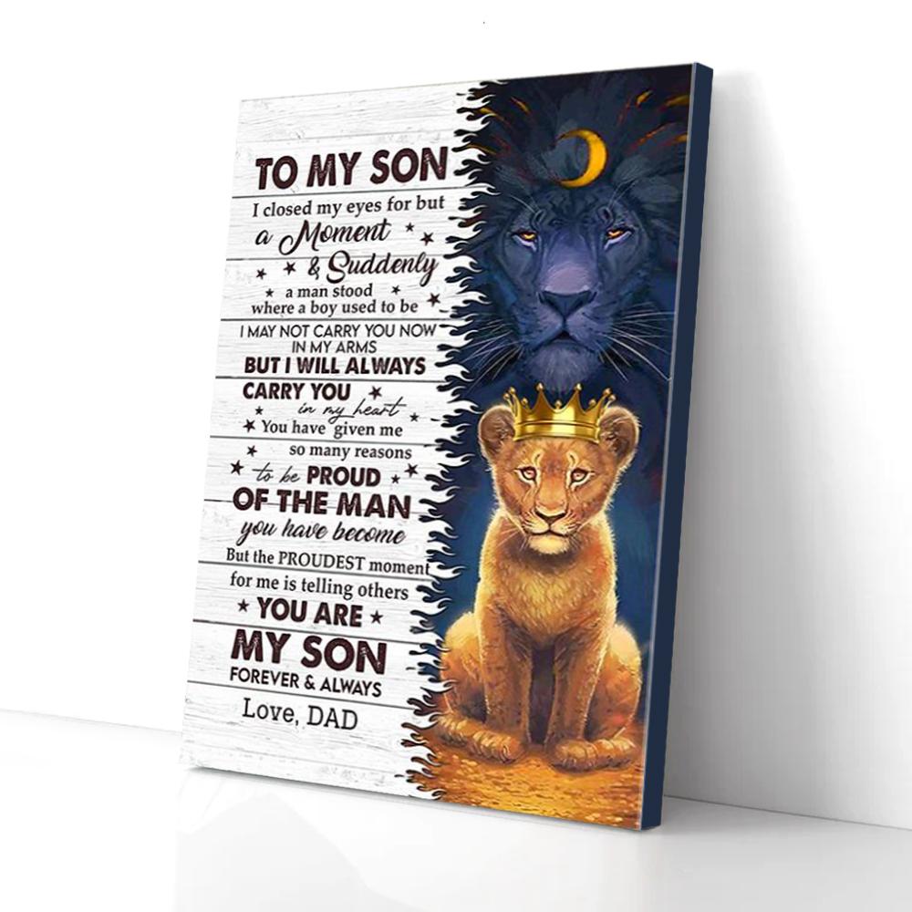 to my son lion dad vertical canvas prints wall art decor 1921
