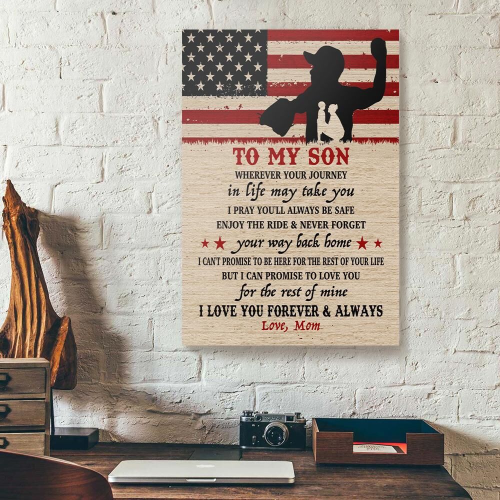 to my son mom baseball canvas prints wall art decor 4377