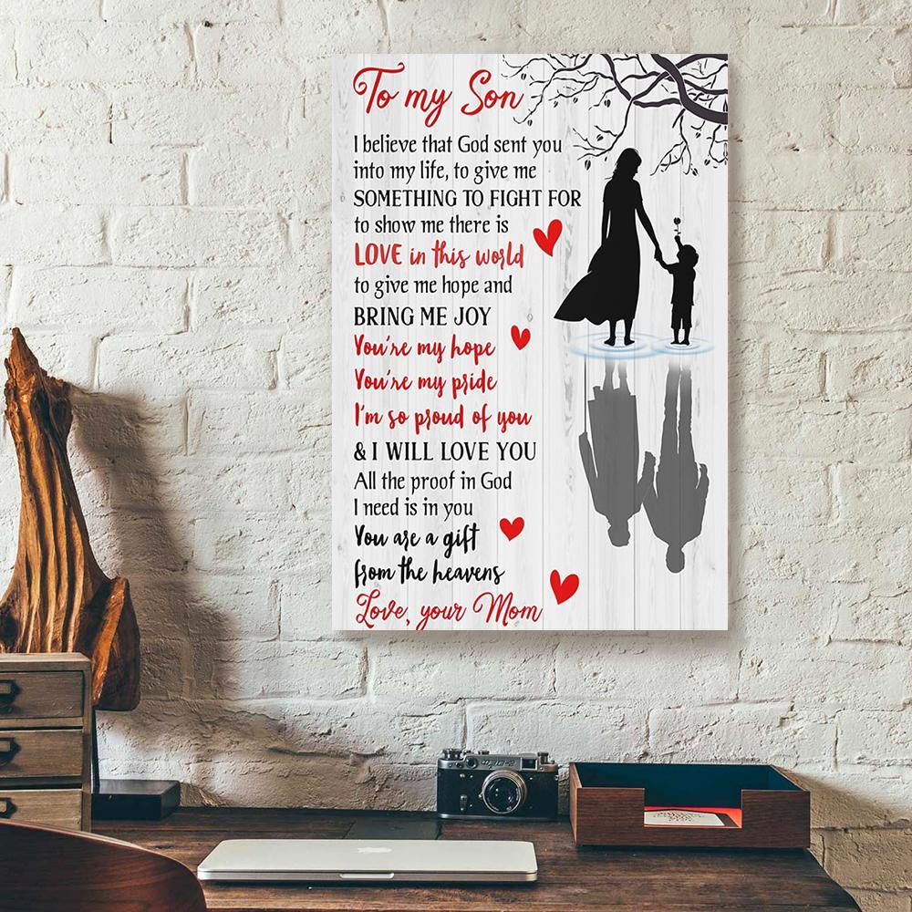 to my son mom canvas prints wall art decor 3348