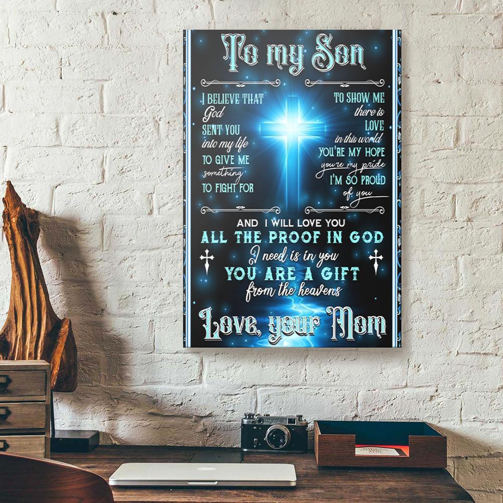 to my son mom cross canvas prints wall art decor 1654