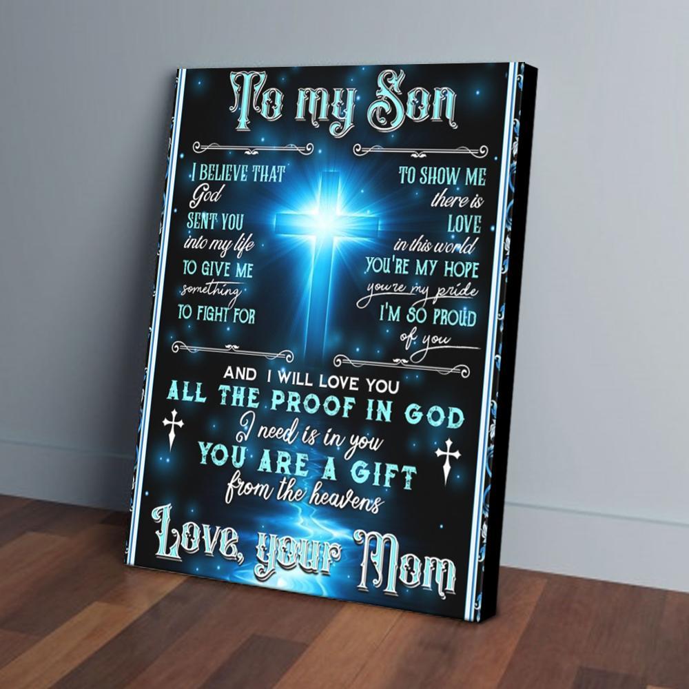 to my son mom cross canvas prints wall art decor 7667