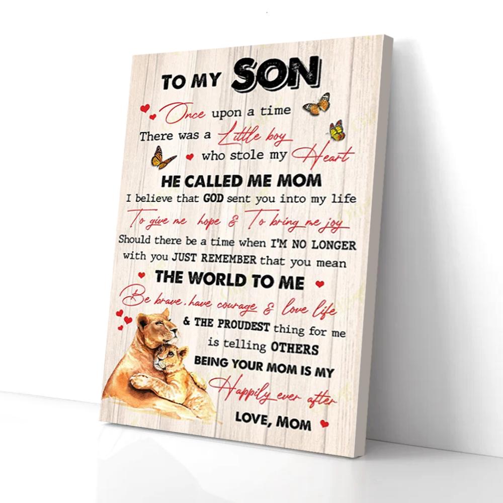 To My Son Mom Lion Canvas Prints - Wall Art Decor to my son mom lion canvas prints wall art decor 2735