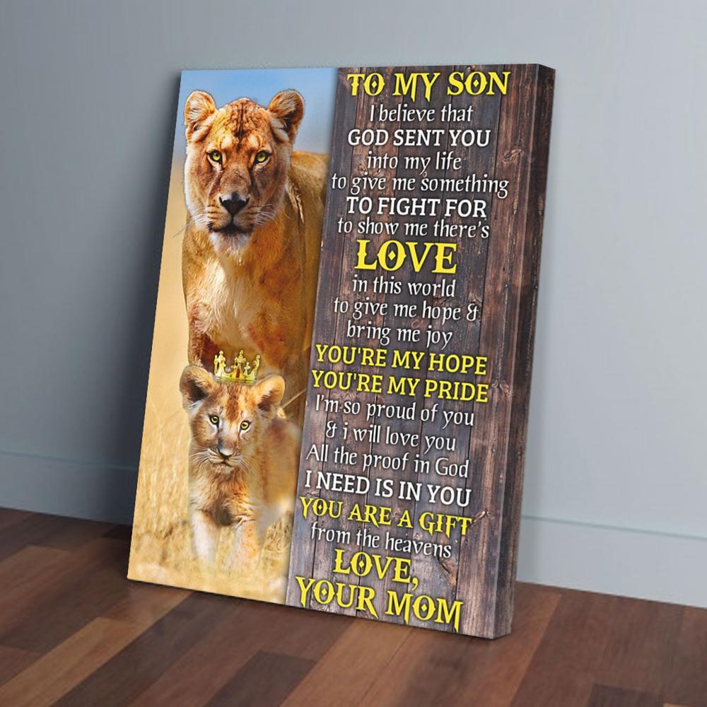 to my son mom lion canvas prints wall art decor 4035