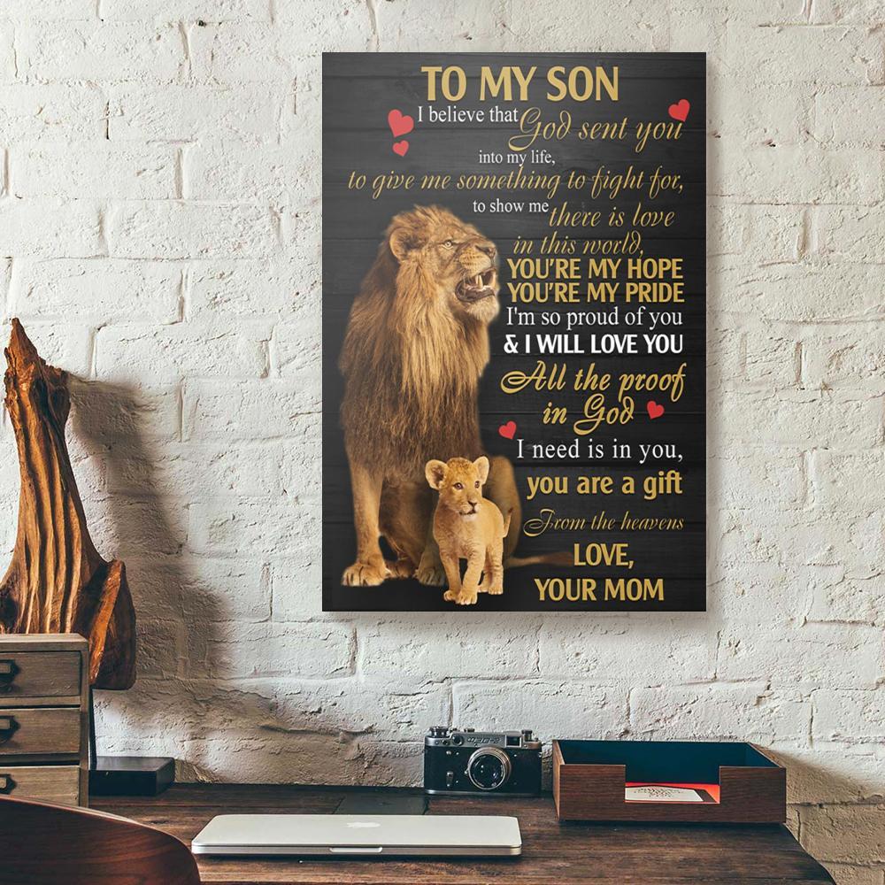 to my son mom lion canvas prints wall art decor 6172