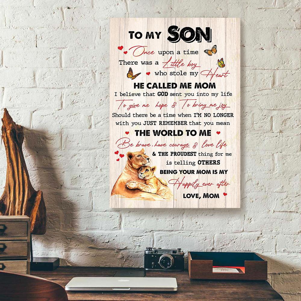 To My Son Mom Lion Canvas Prints - Wall Art Decor to my son mom lion canvas prints wall art decor 6320