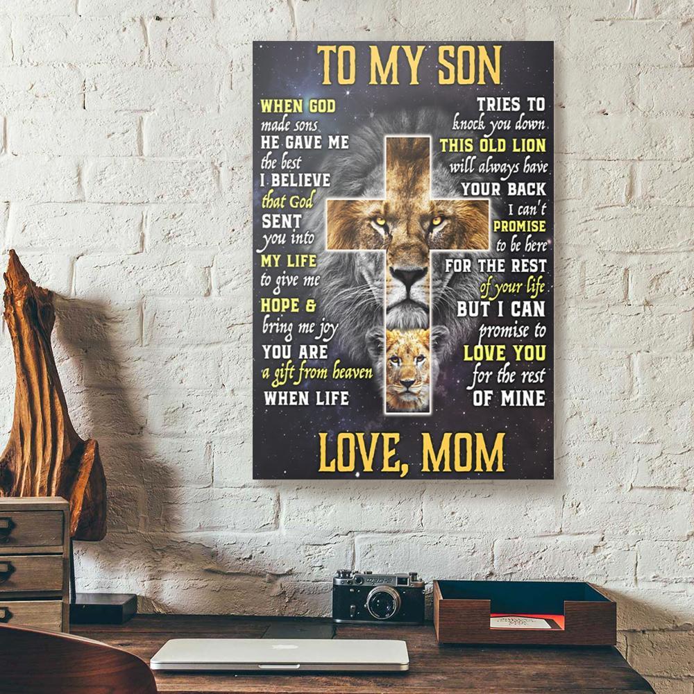 to my son mom lion canvas prints wall art decor 7064