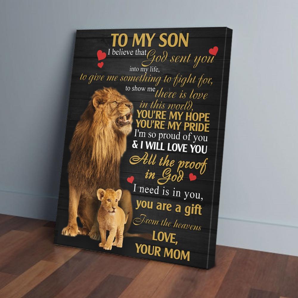 to my son mom lion canvas prints wall art decor 8500