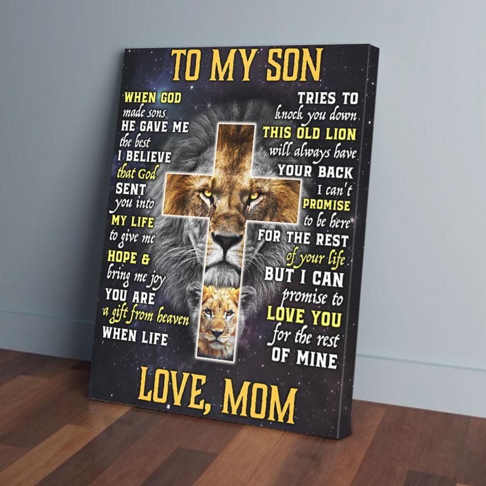to my son mom lion canvas prints wall art decor 8910