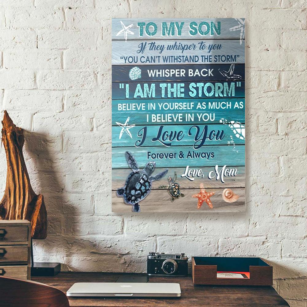 To My Son Mom Turtle Canvas Prints - Wall Art Decor to my son mom turtle canvas prints wall art decor 5861