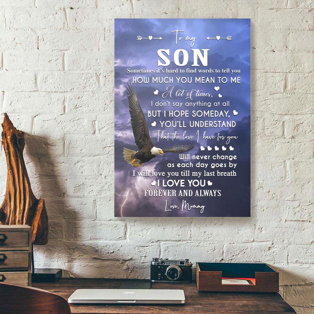 to my son mommy eagle canvas prints wall art decor 7717