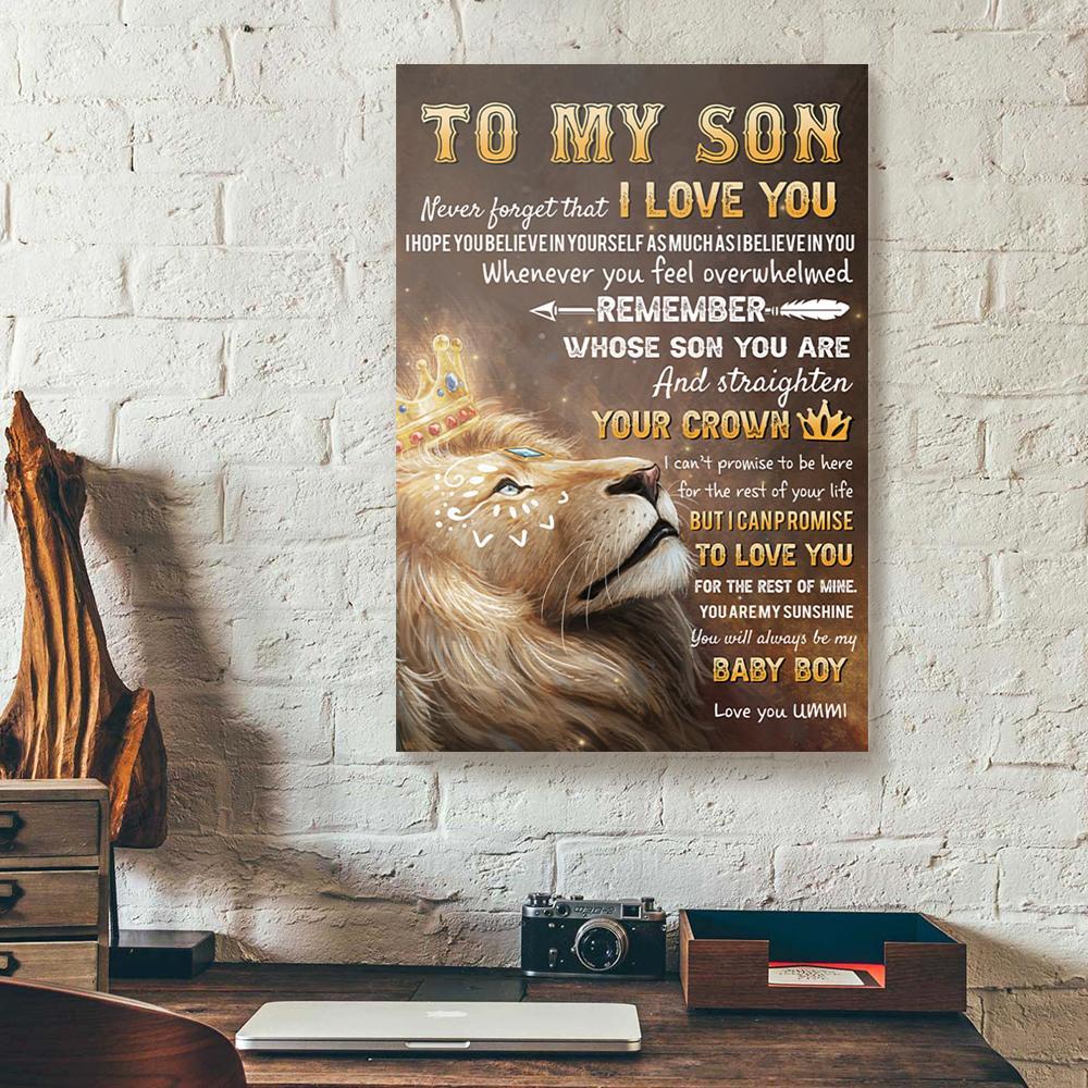 to my son never forget that i love you ummi lion canvas prints wall art decor 6744