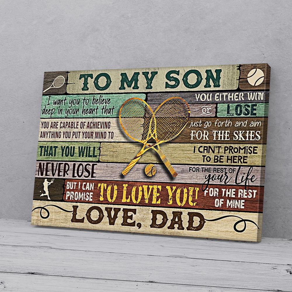 to my son tennis dad horizontal canvas prints wall art decor 8904