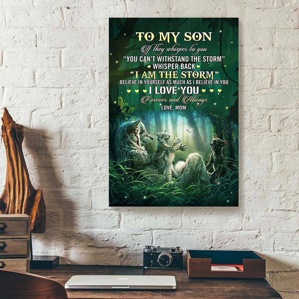 To My Son Wolf Mom Canvas Prints - Wall Art Decor to my son wolf mom canvas prints wall art decor 7258