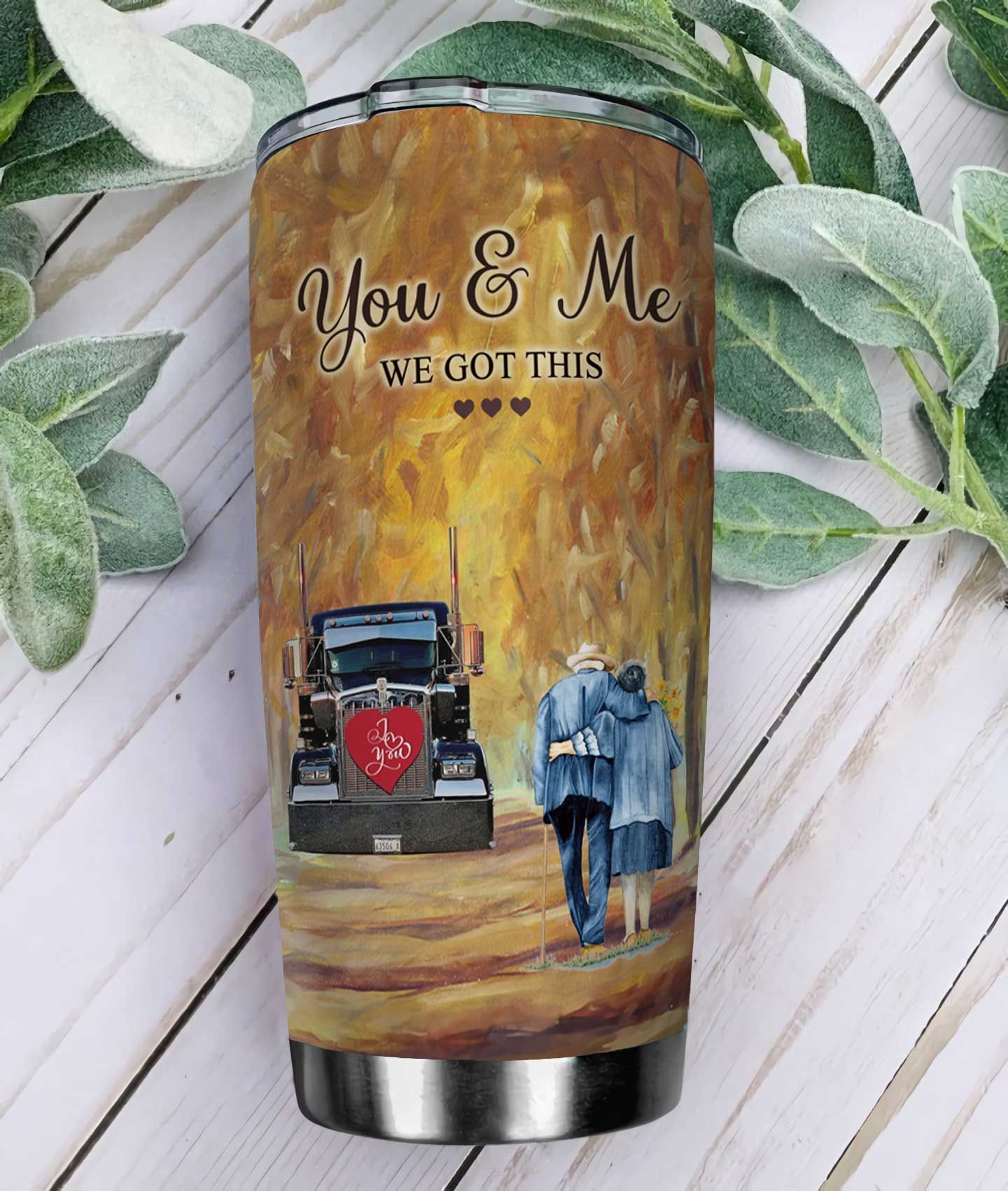 to my trucker husband stainless steel tumbler 5225