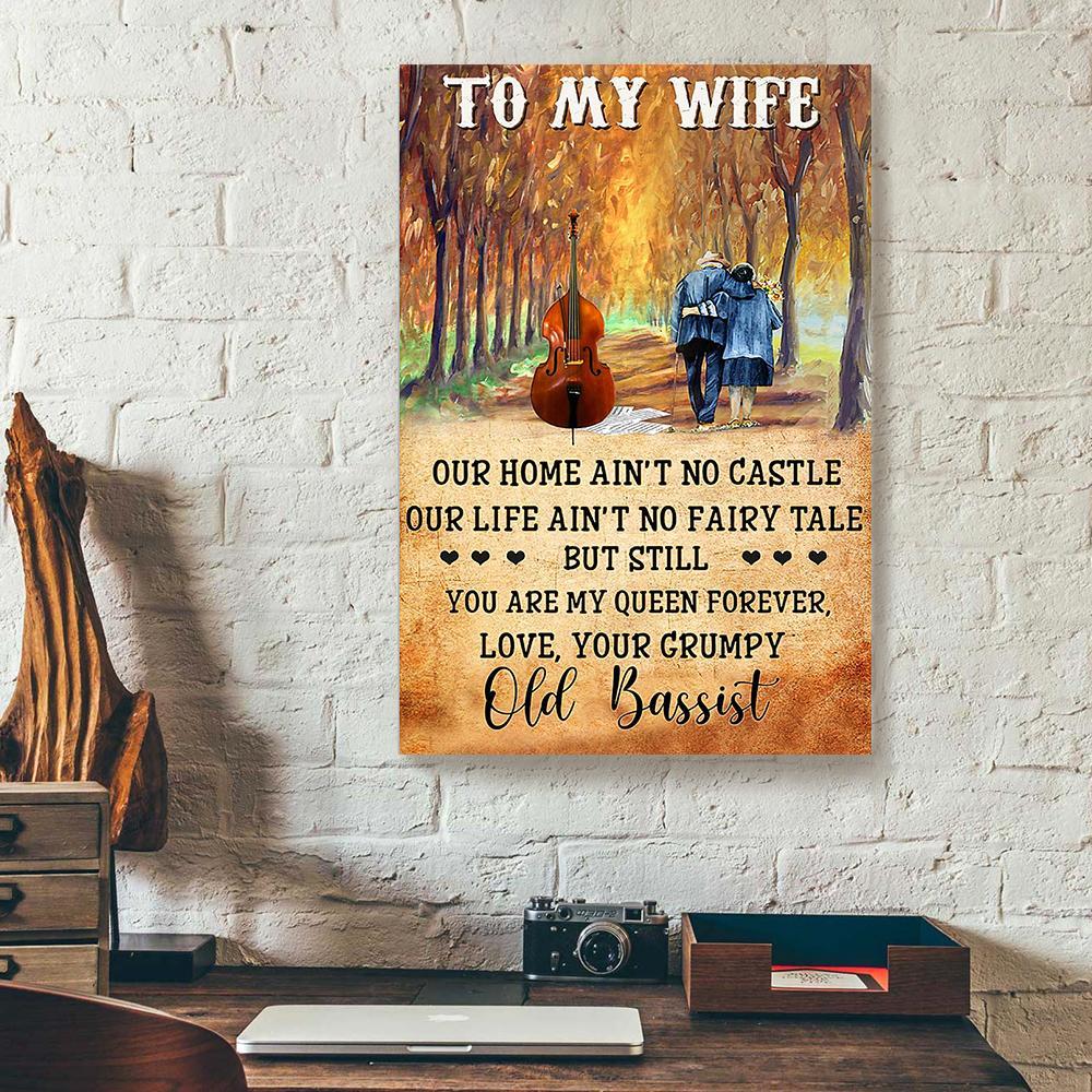 to my wife contrabass old couple grumpy old bassist canvas prints wall art decor 5137