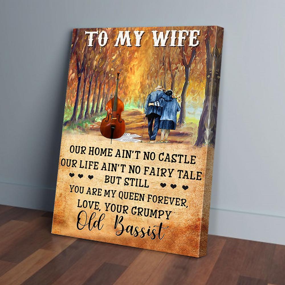 to my wife contrabass old couple grumpy old bassist canvas prints wall art decor 8186
