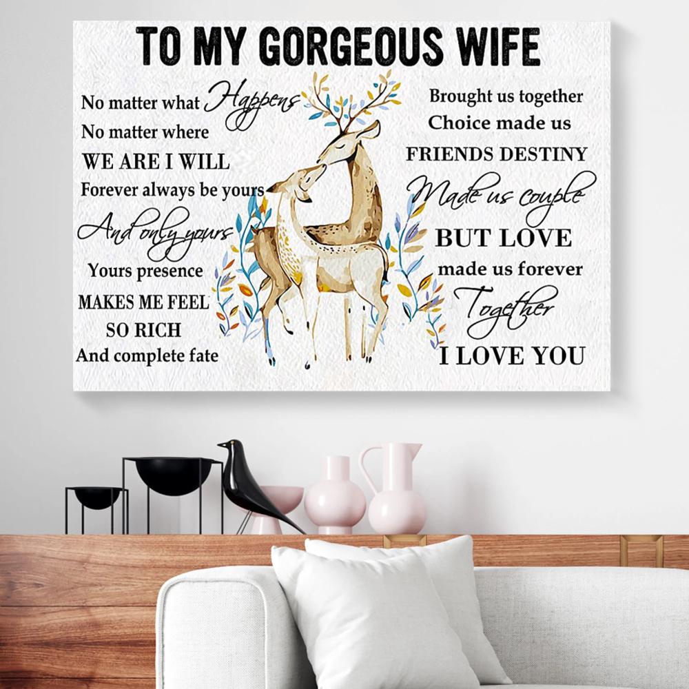 To My Wife Deer Love Canvas Prints - Wall Art Decor to my wife deer love canvas prints wall art decor 2248