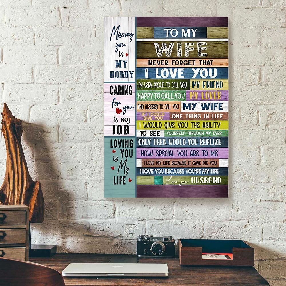 to my wife heart husband canvas prints wall art decor 6876