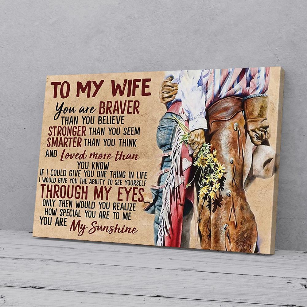 to my wife husband cowboy and cowgirl love canvas prints wall art decor 3109