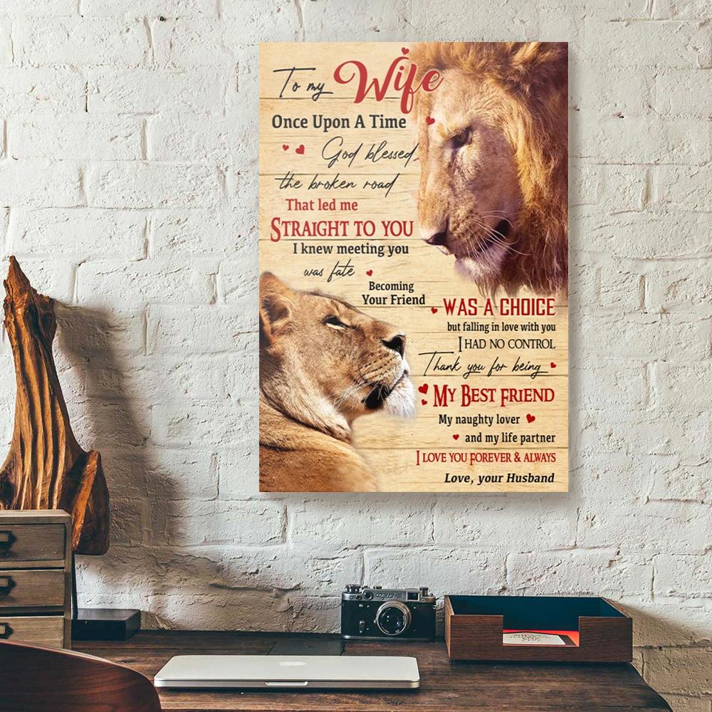 To My Wife Husband Lion Canvas Prints - Wall Art Decor to my wife husband lion canvas prints wall art decor 1976