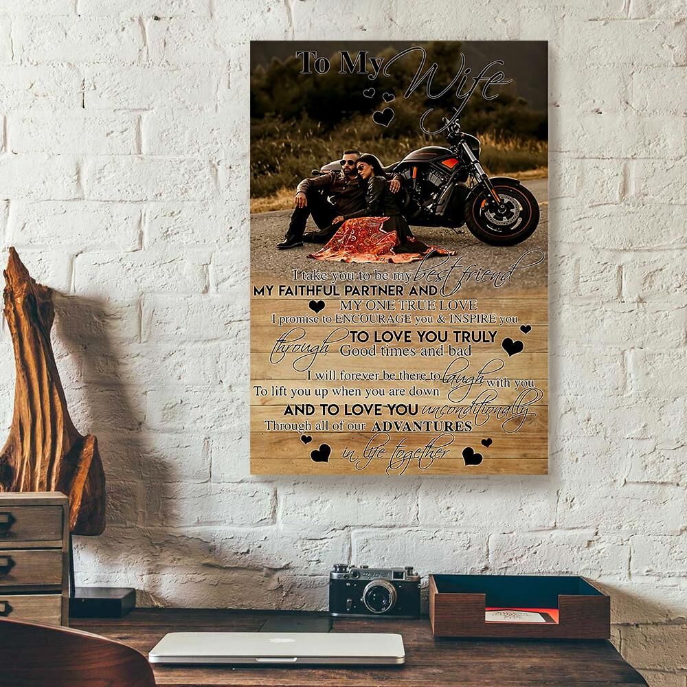 To My Wife Husband Motorcycle Canvas Prints - Wall Art Decor to my wife husband motorcycle canvas prints wall art decor 5577