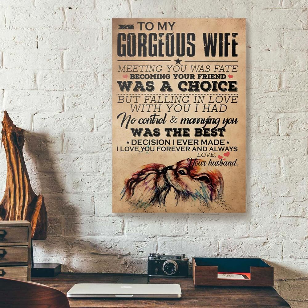 to my wife husband otter love canvas prints wall art decor 7880