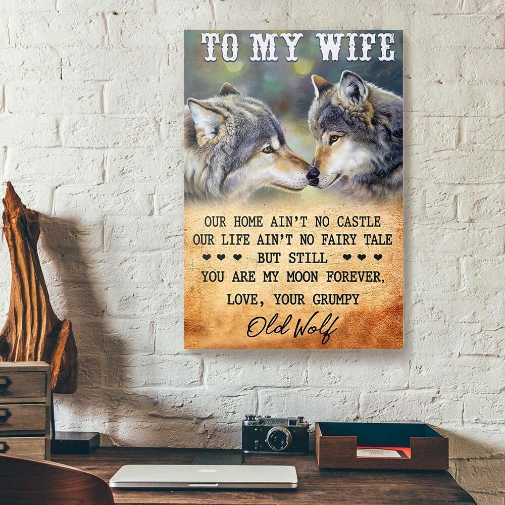 To My Wife Husband Wolf Love Canvas Prints - Wall Art Decor to my wife husband wolf love canvas prints wall art decor 4187