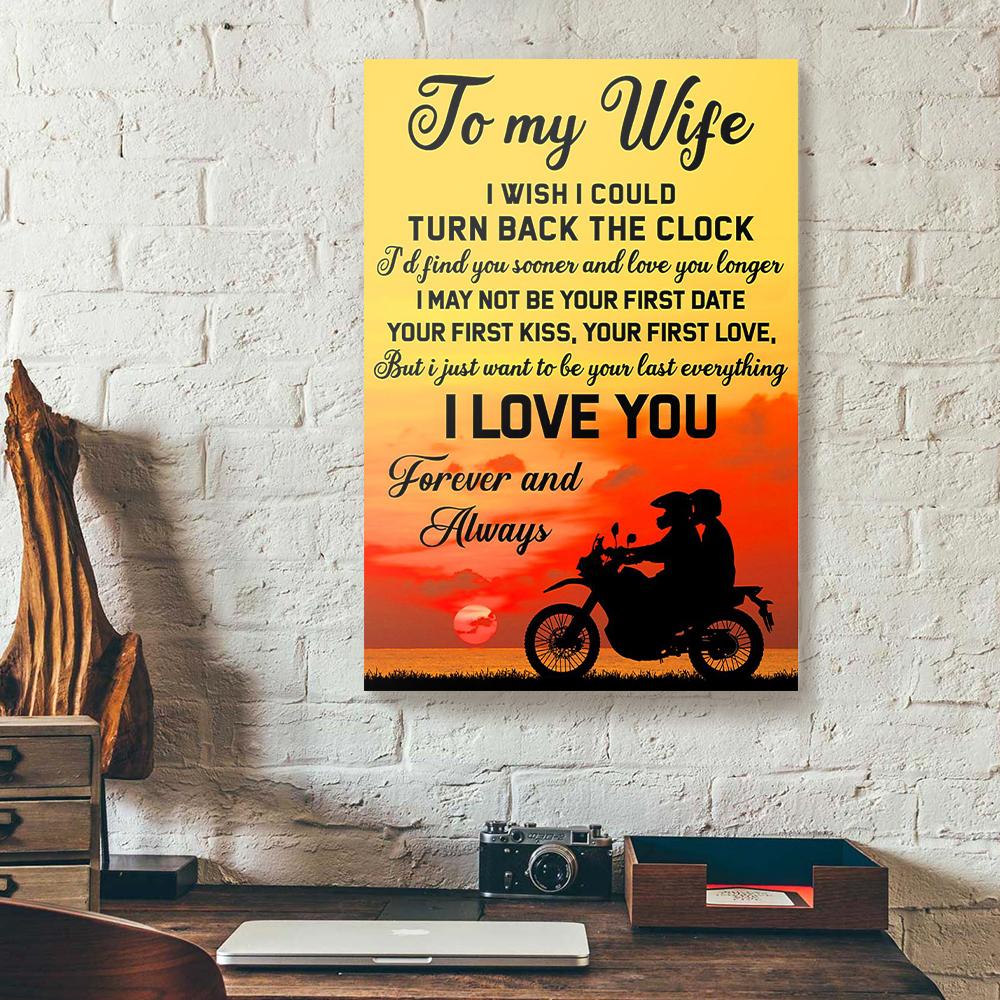 to my wife i wish i could turn back the clock motorbike canvas prints wall art decor 5187