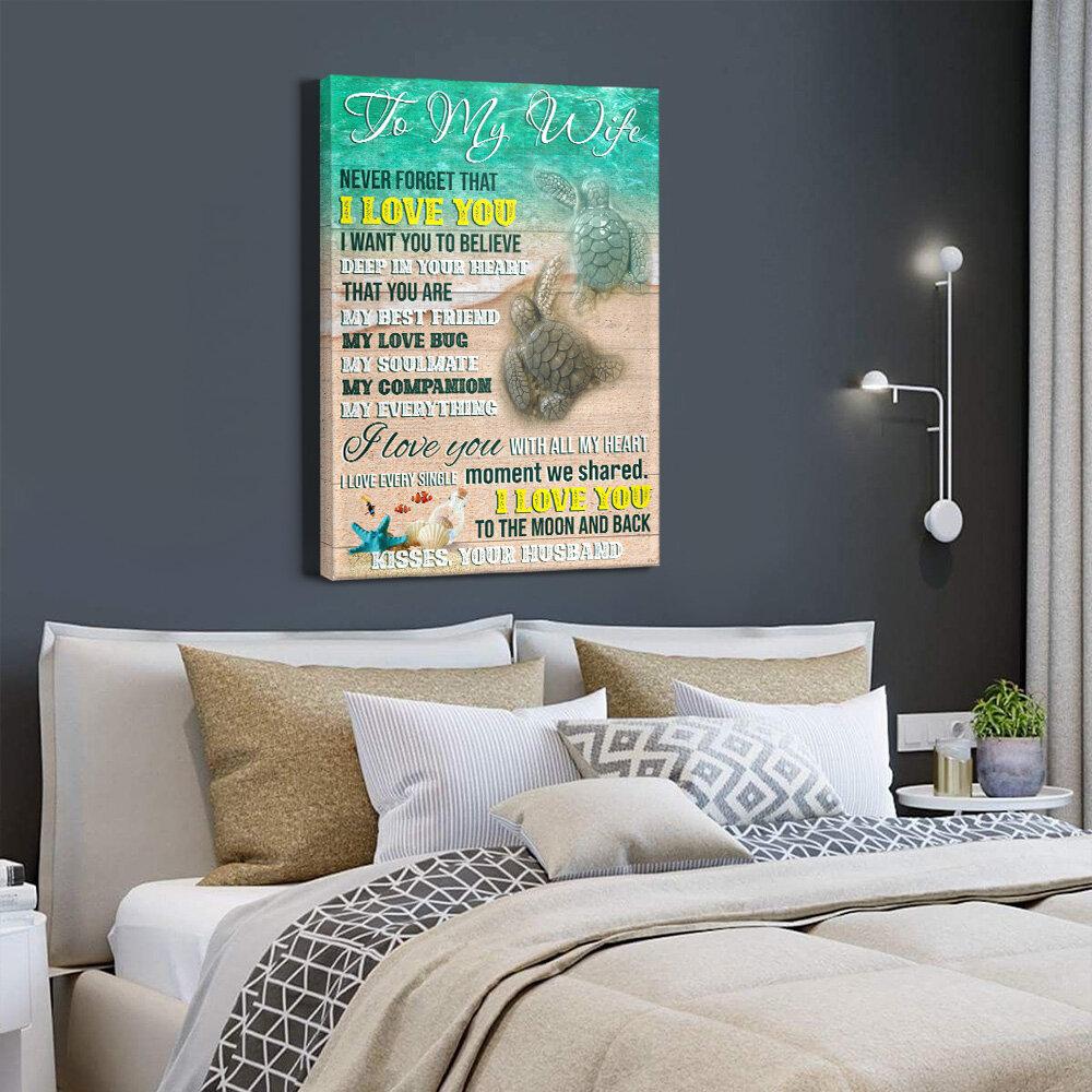To My Wife Never Forget That I Love You Couple Turtle Canvas Prints - Wall Art Decor to my wife never forget that i love you couple turtle canvas prints wall art decor 7767