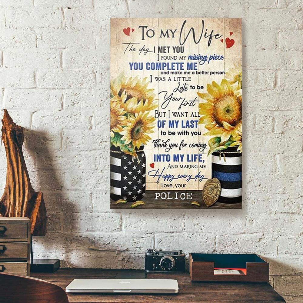 to my wife police canvas prints wall art decor 7409