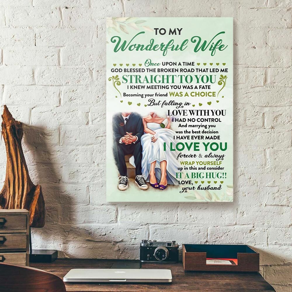 To My Wonderful Wife Once Upon A Time God Blessed Broken Road Husband Canvas Prints - Wall Art Decor to my wonderful wife once upon a time god blessed broken road husband canvas prints wall art decor 1357