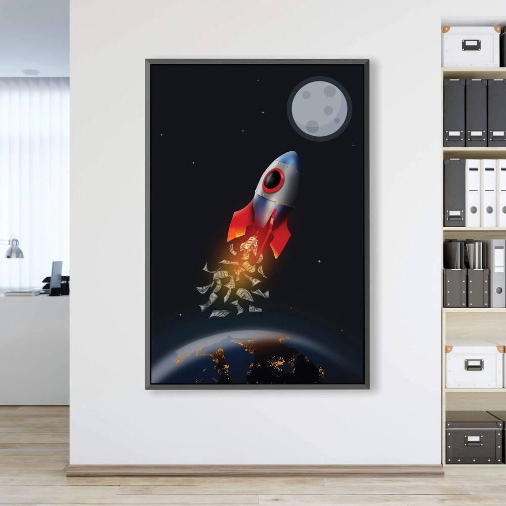 to the moon motivational positive canvas print wall art decor 7634