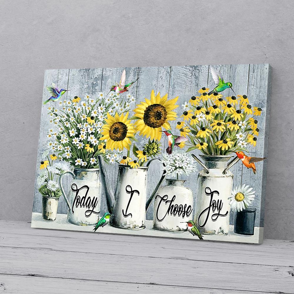 today i choose joy little hummingbirds horizontal canvas prints wall art decor 1168