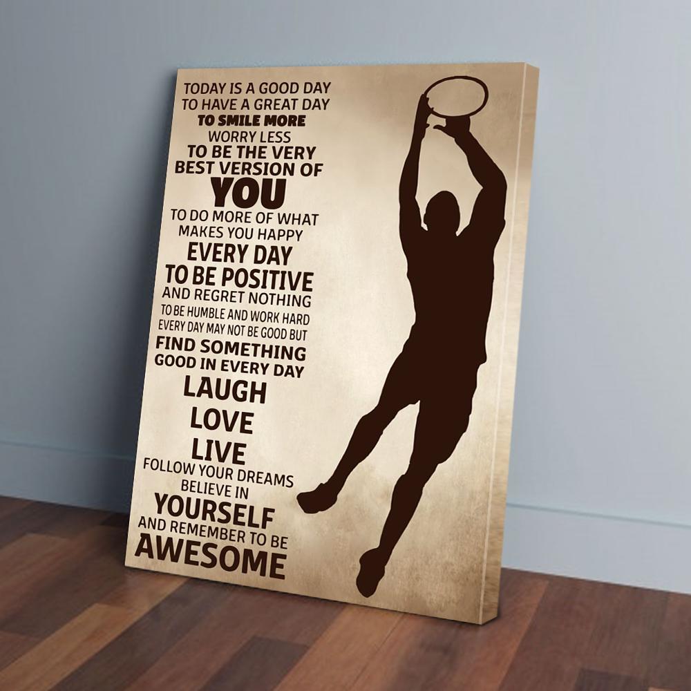 today is a good day to have a great day rugby canvas prints wall art decor 3113