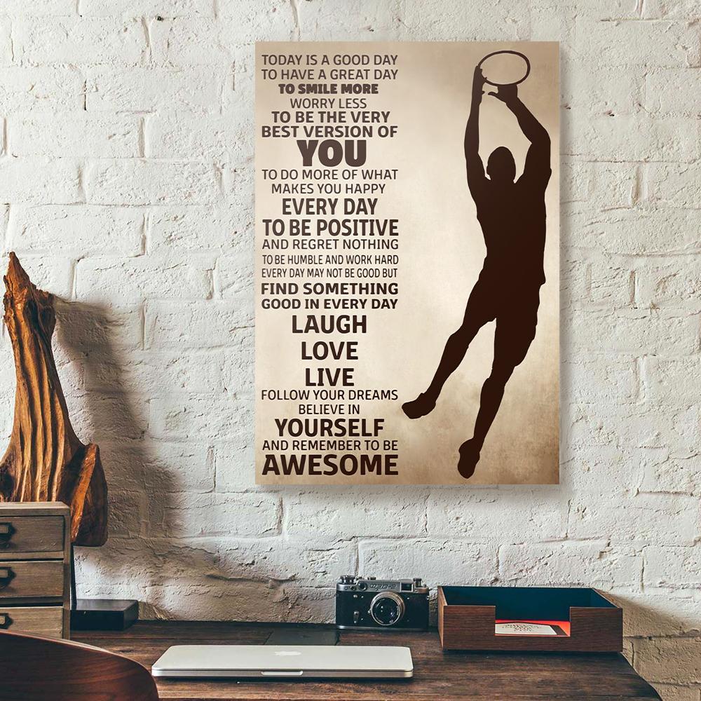 today is a good day to have a great day rugby canvas prints wall art decor 7524