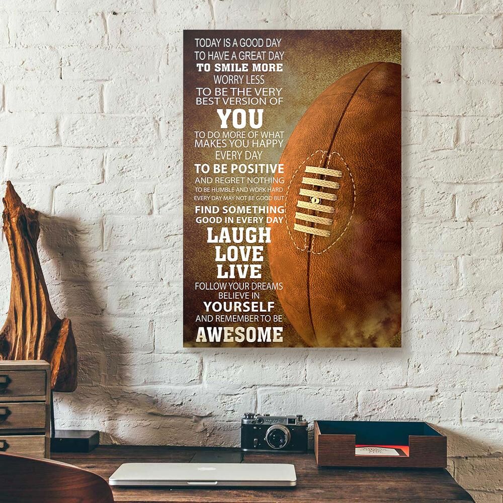 today is a good day to smile more rugby canvas prints wall art decor 6039