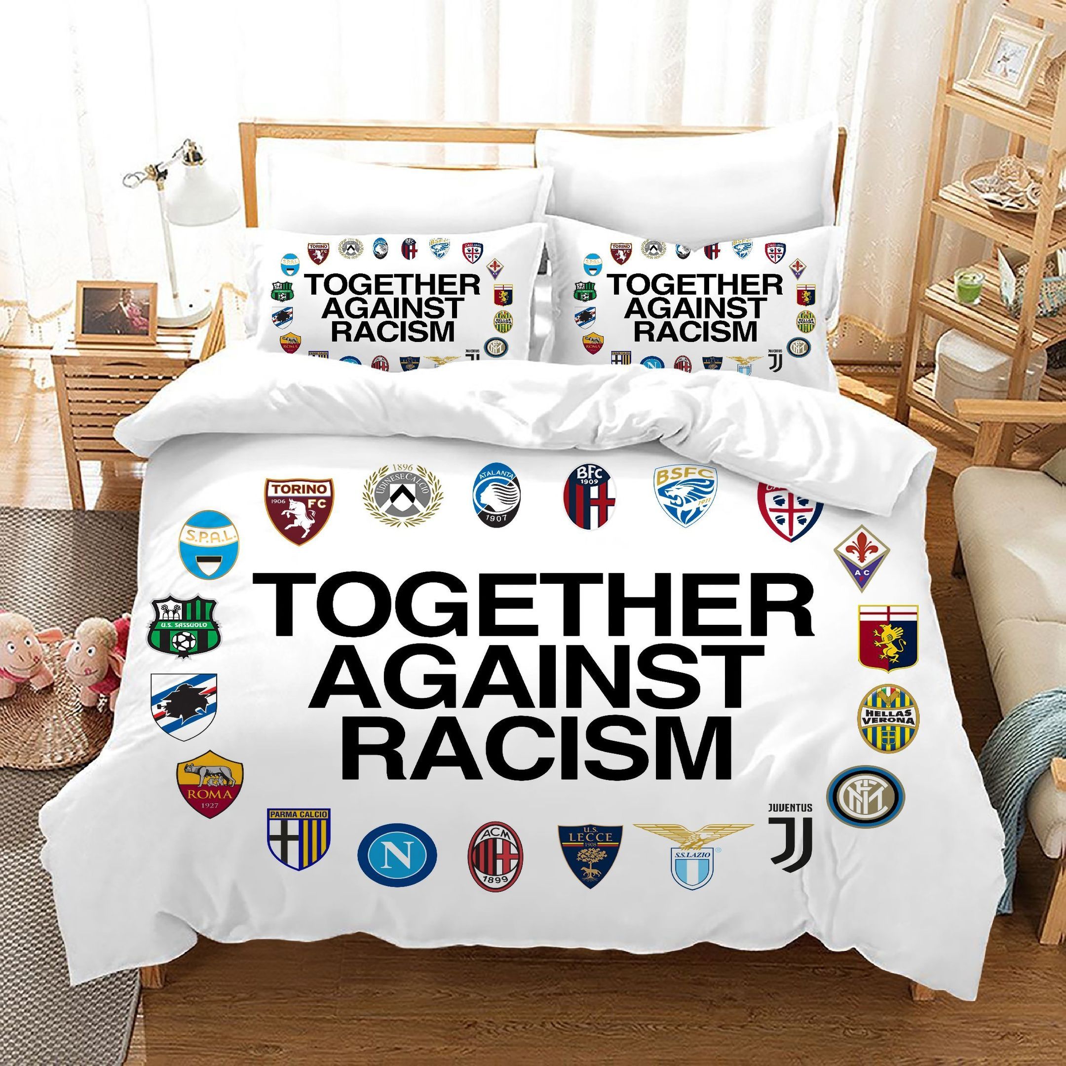 together agains racism bedding set bedroom decor 1709
