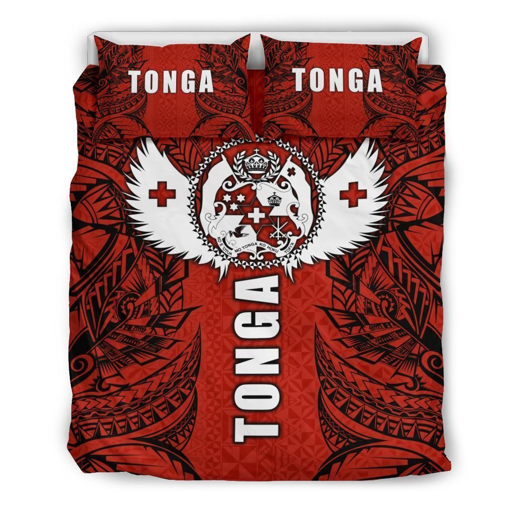 tonga polynesian kingdom red and white bedding set bedroom decor 1697