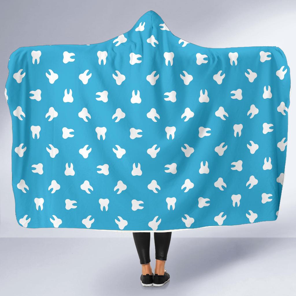 tooth dentistry dentist dental pattern print hooded blanket cloak blanket 2755