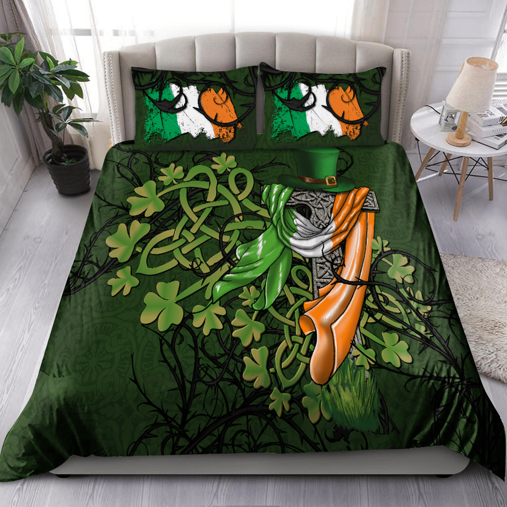 top hat with ireland flag celtic st patricks day duvet cover bedding set 5460