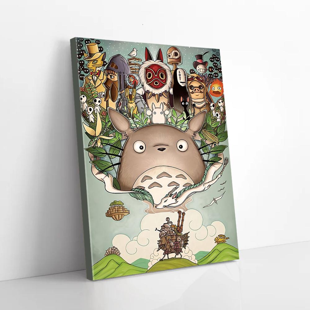 totoro characters cartoon film canvas prints wall art decor 6256