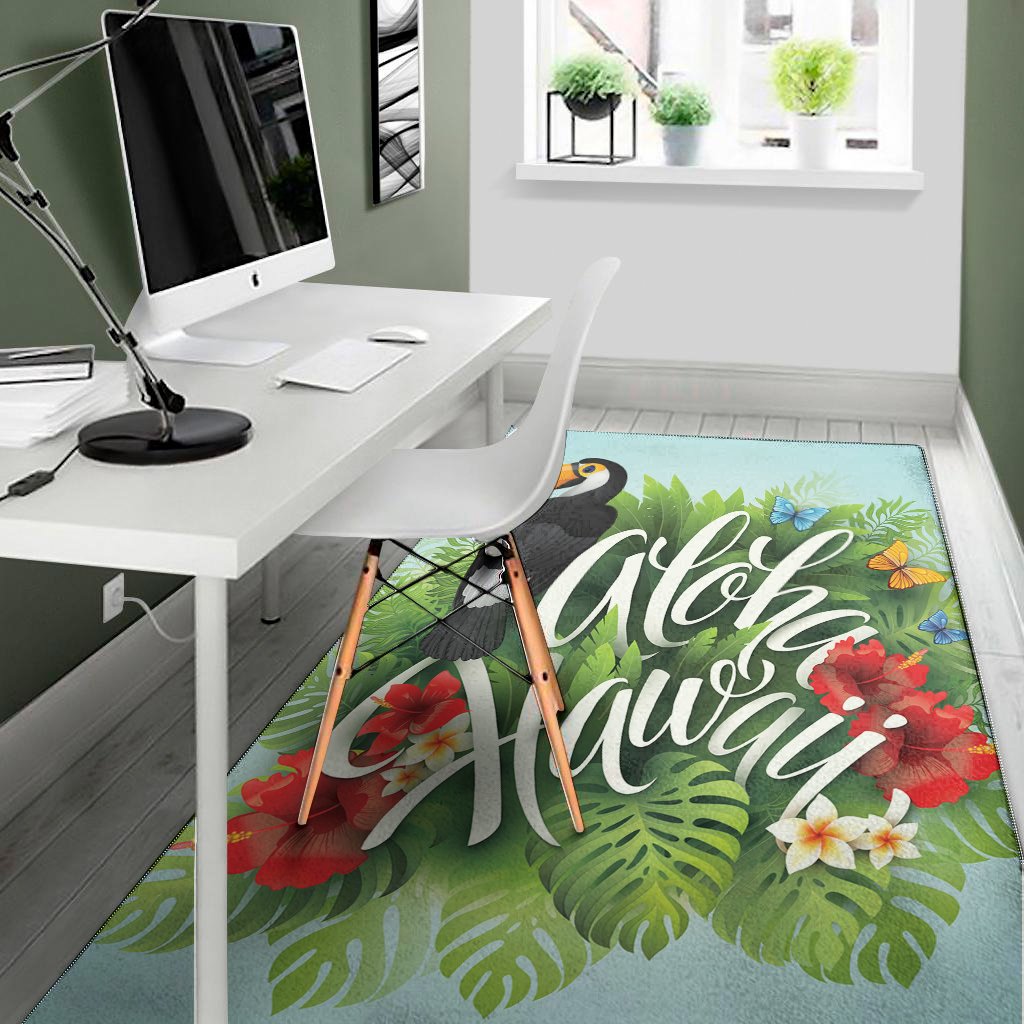 toucan aloha hawaii print area rug floor decor 3114