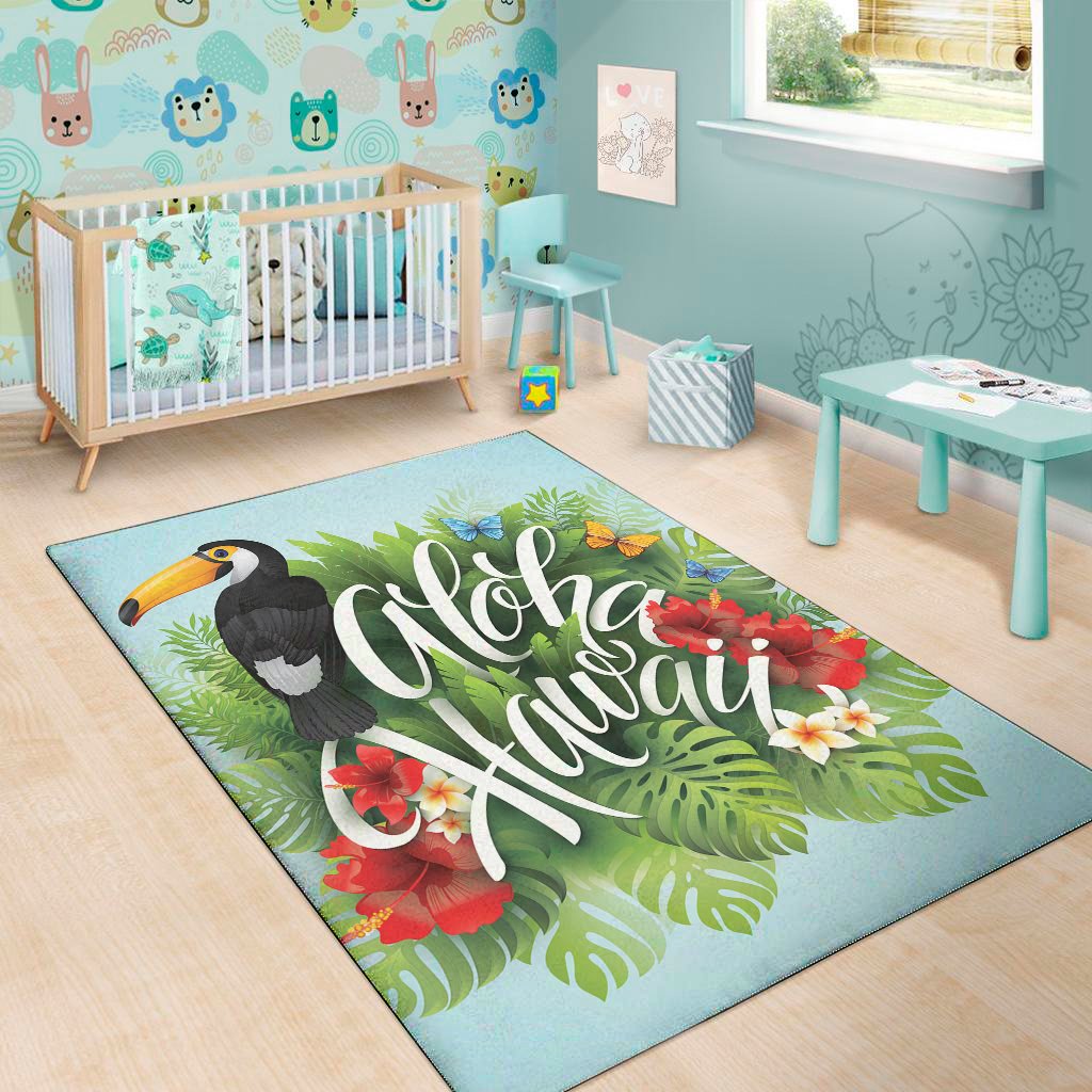 toucan aloha hawaii print area rug floor decor 8839