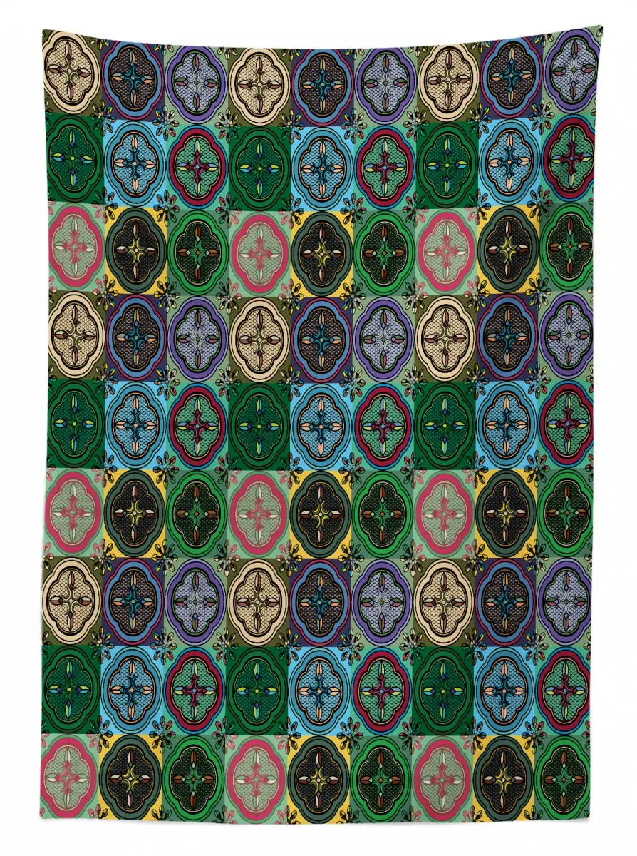 traditional vibrant 3d printed tablecloth table decor 2857