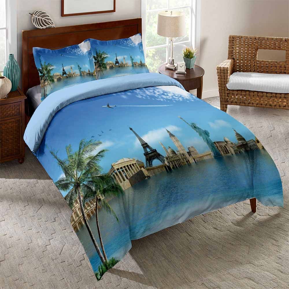 travel around the world bedding set bedroom decor 2991