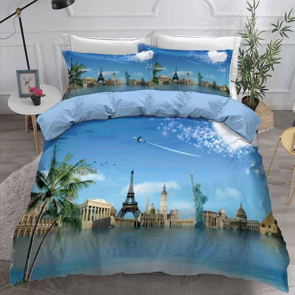 travel around the world bedding set bedroom decor 8990