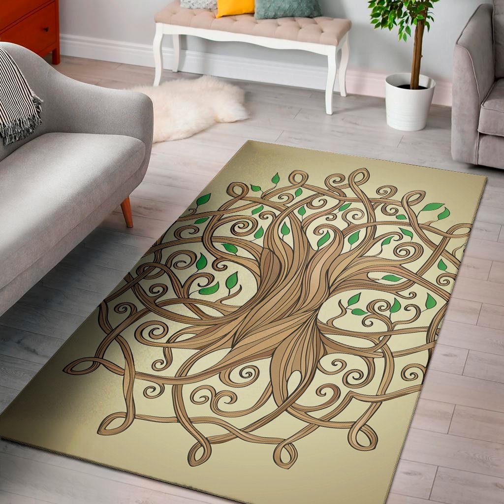 tree of life celtic symbol print area rug floor decor 2688