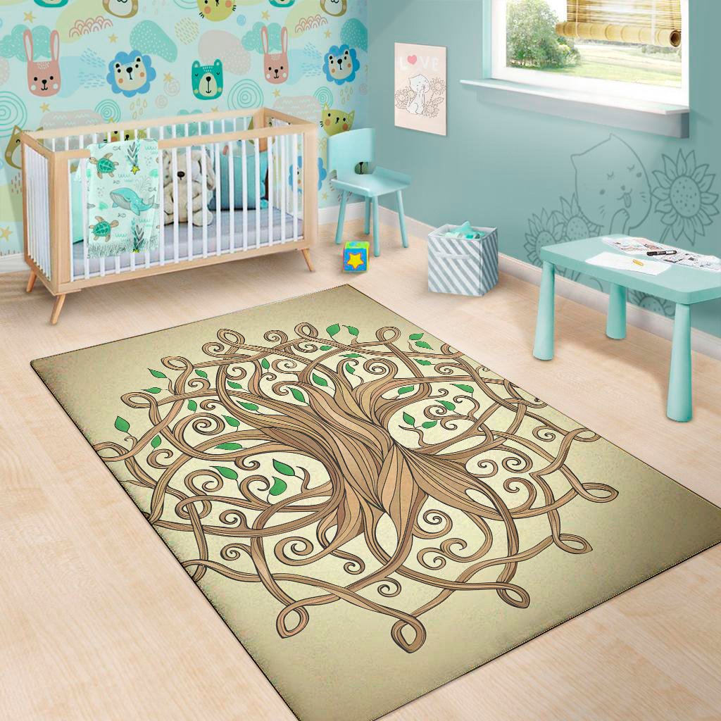tree of life celtic symbol print area rug floor decor 7736